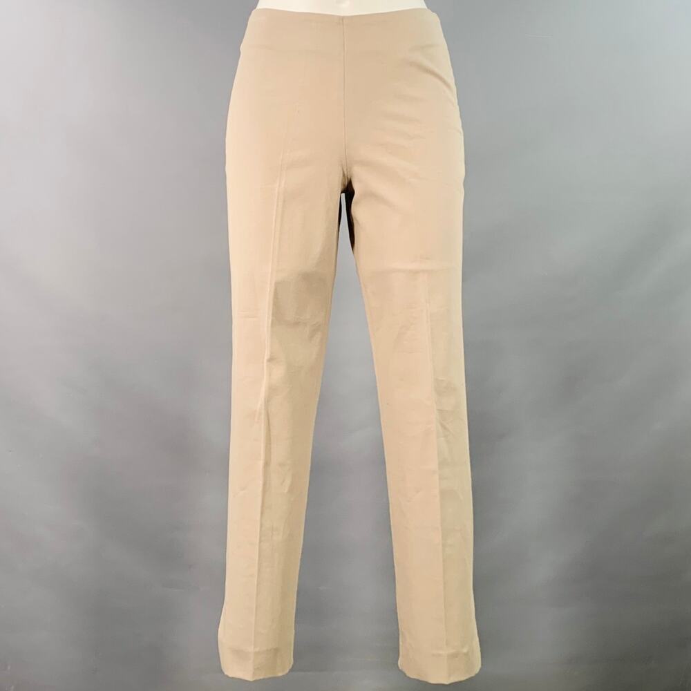 RIVAMONTI Size 2 Khaki Cotton Blend Narrow Leg Dress Pants